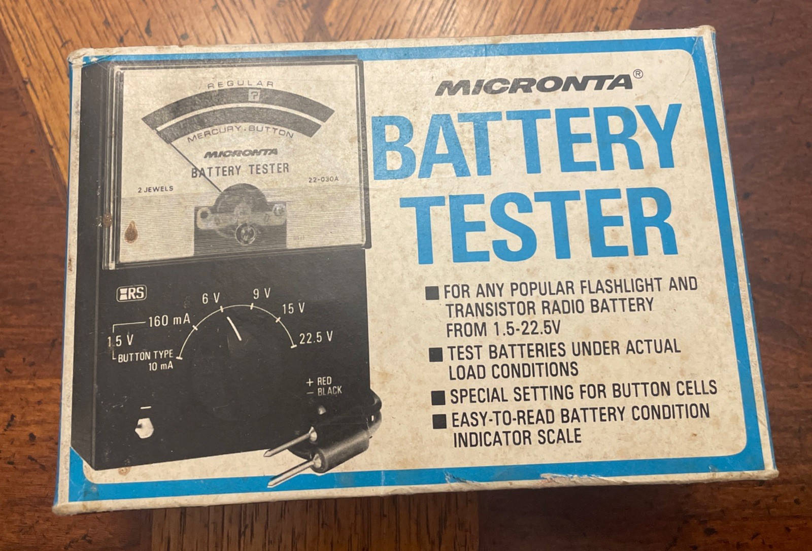 Micronta Battery Tester #22-030A Radio Shack Original Box. Tested