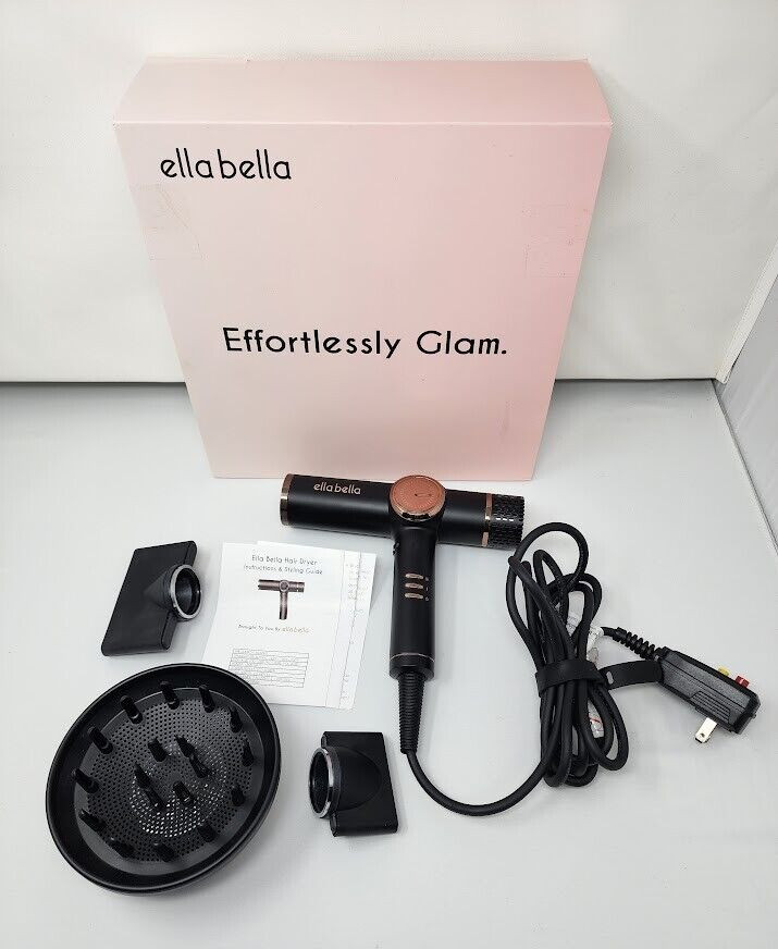 ELLA BELLA® Professional Ionic Hair Blow Dryer with Diffuser - Open Box