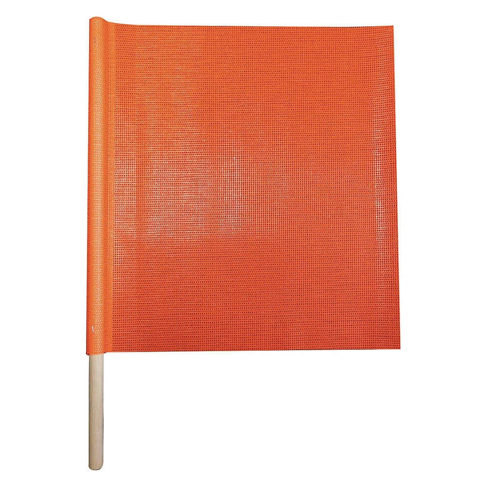 GRAINGER APPROVED 3YWY4 Handheld Warning Flag,Fluorescent Orange 3YWY4