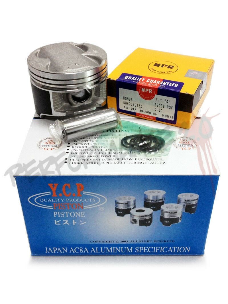 CUSTOM YCP B20 84.5MM HIGH COMPRESSION PISTONS WITH NPR RINGS B20B B20Z CRV