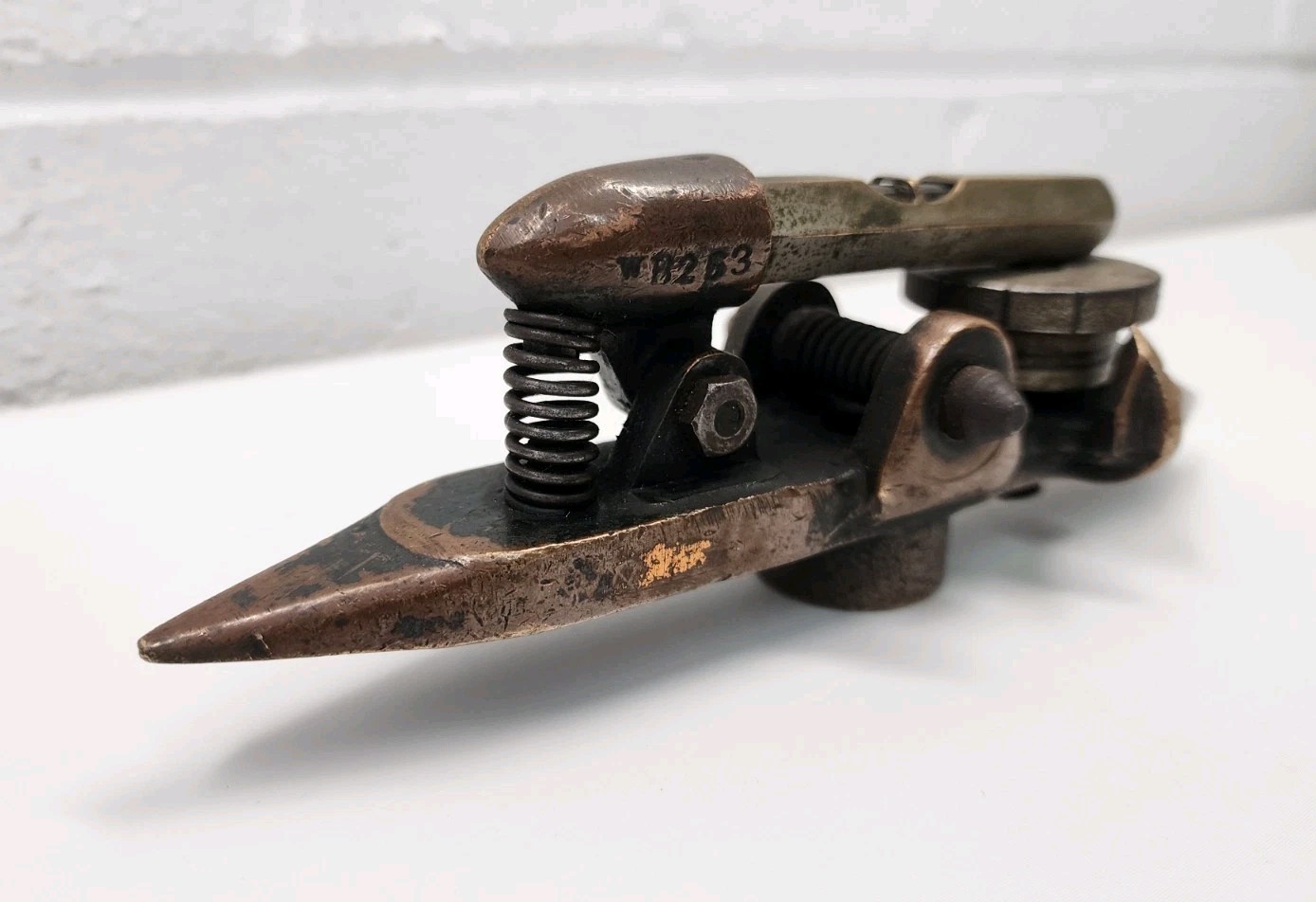 Unusual Bronze Inclinometer w/ Micrometer Adjustment & a Starrett No. 135 Level