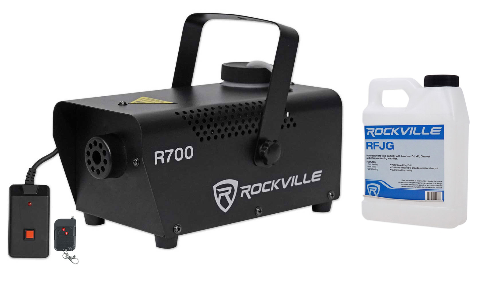 Rockville R700 Fog/Smoke Machine w/ Remote+Fluid Quick Heatup, Thick Fog