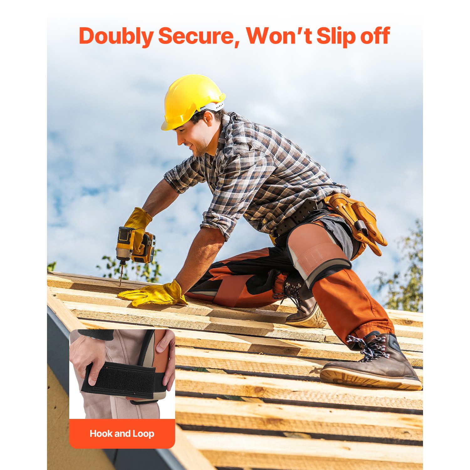 Knee Pads for Work Durable Leather Construction Pads Washable Extra Thick