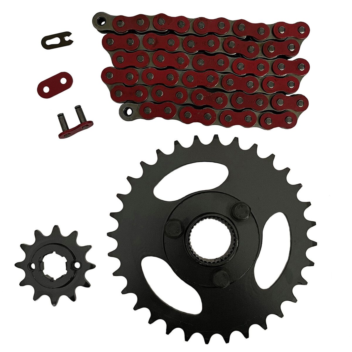 Red 520x60 Drive Chain & 12/32 Sprockets for Polaris RZR 170 fits 2009-2016