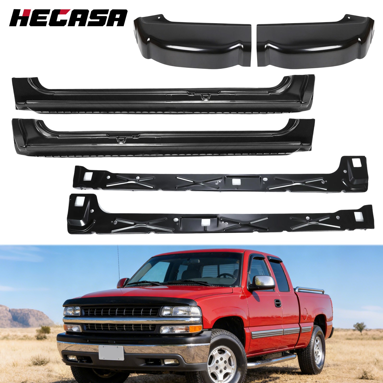 Cab Corners + Rocker Panels For Chevy Silverado GMC 1500/2500 EXTENDED Cab 99-07