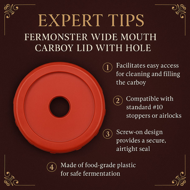Fermonster FerMonster Wide Mouth Carboy Lid With Hole