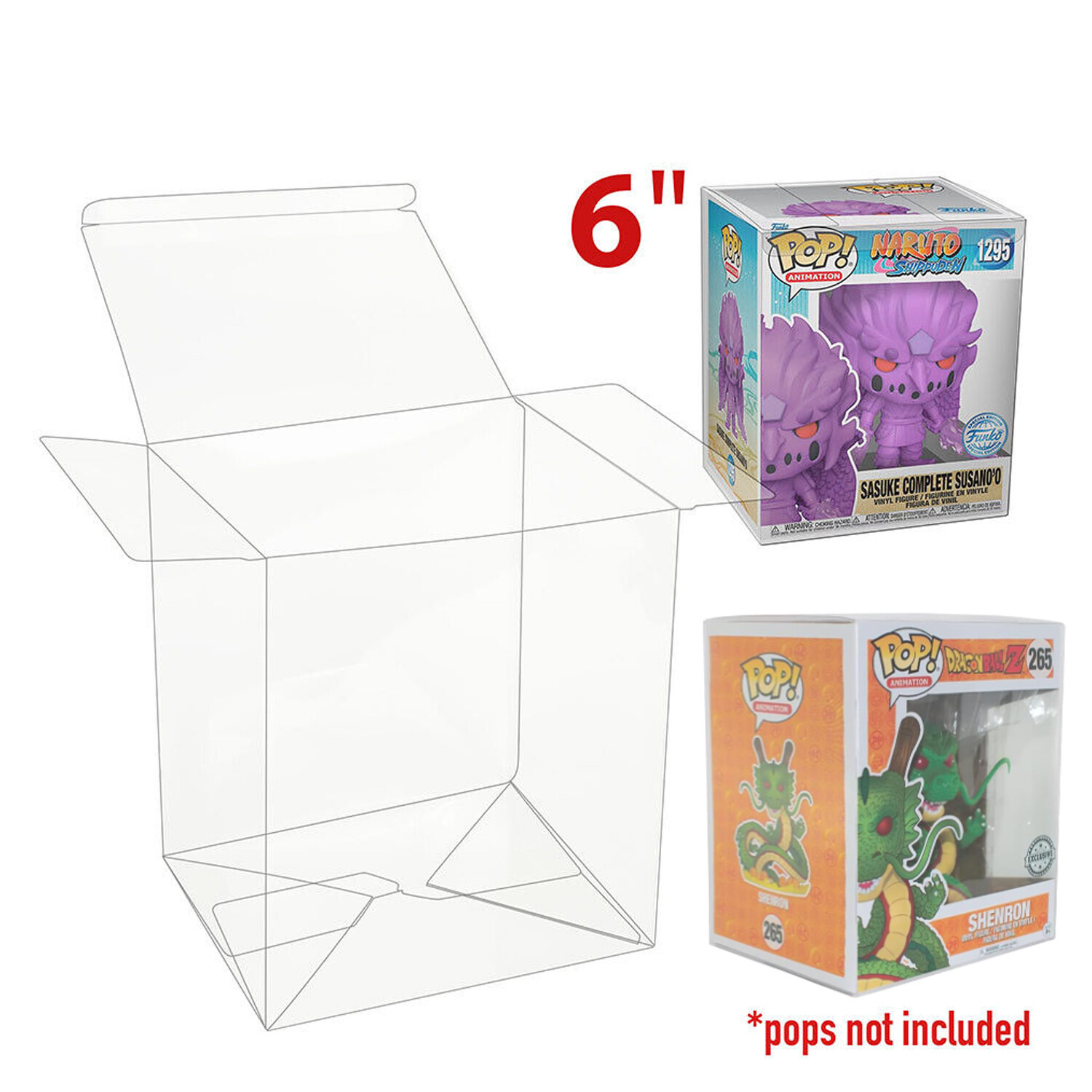 2x Plastic Display Protector Cases For Funko 6 Inch Pop! Vinyl Figures Box 0.5mm