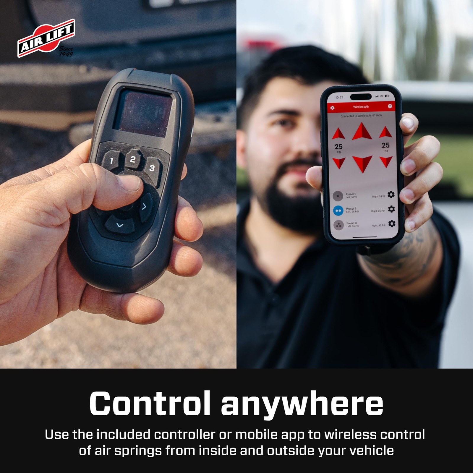 Air Lift WirelessAir + EZ Mount 2nd Generation On-Board Air Compressor Mobile Ap