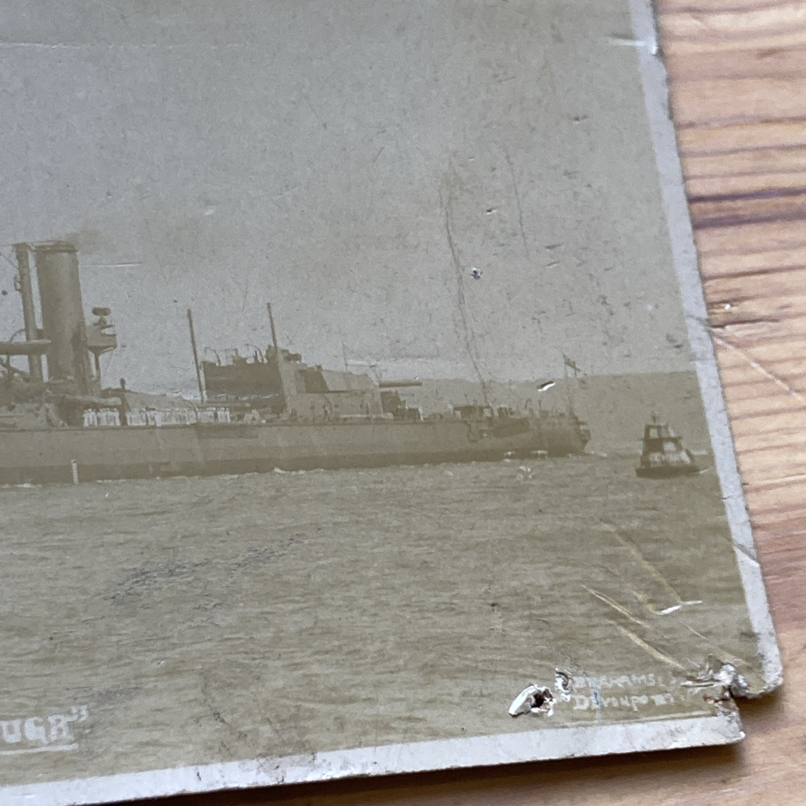 WWI era RPPC HMS “Marlborough” Photo Postcard - Devonport