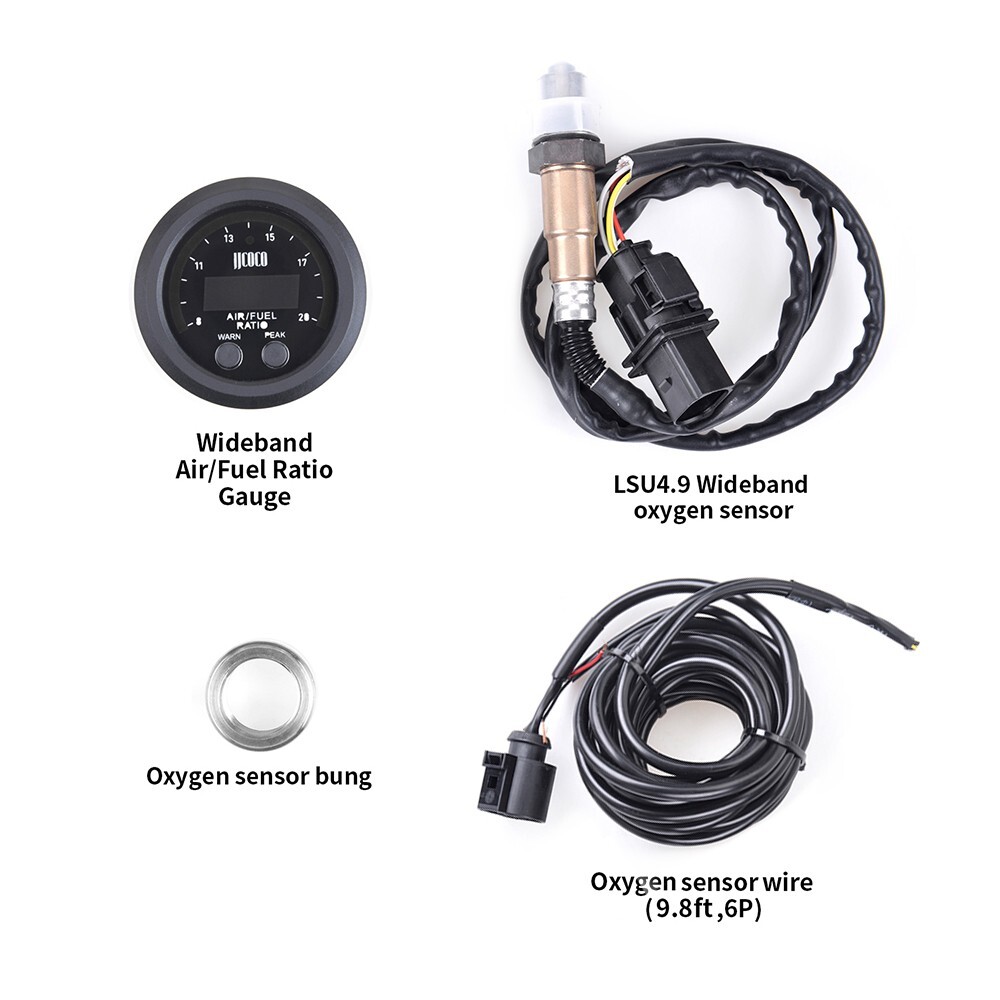 52mm Air Fuel Ratio Gauge LED Digital Display + Wideband O2 Oxygen Sensor 12V