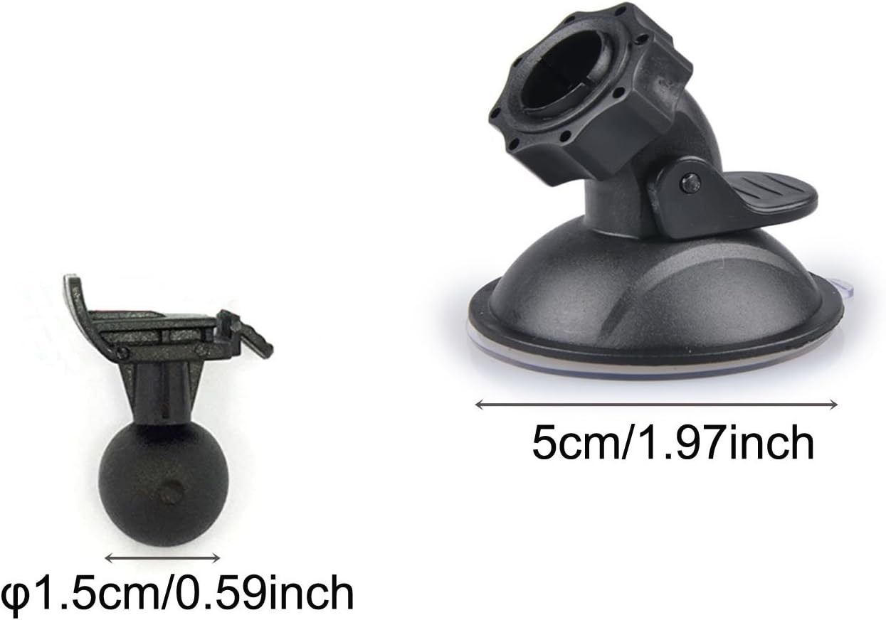 Dash Camera Suction Cup Mount Dashcam Mounts Holder with 14 Ball Joints Black