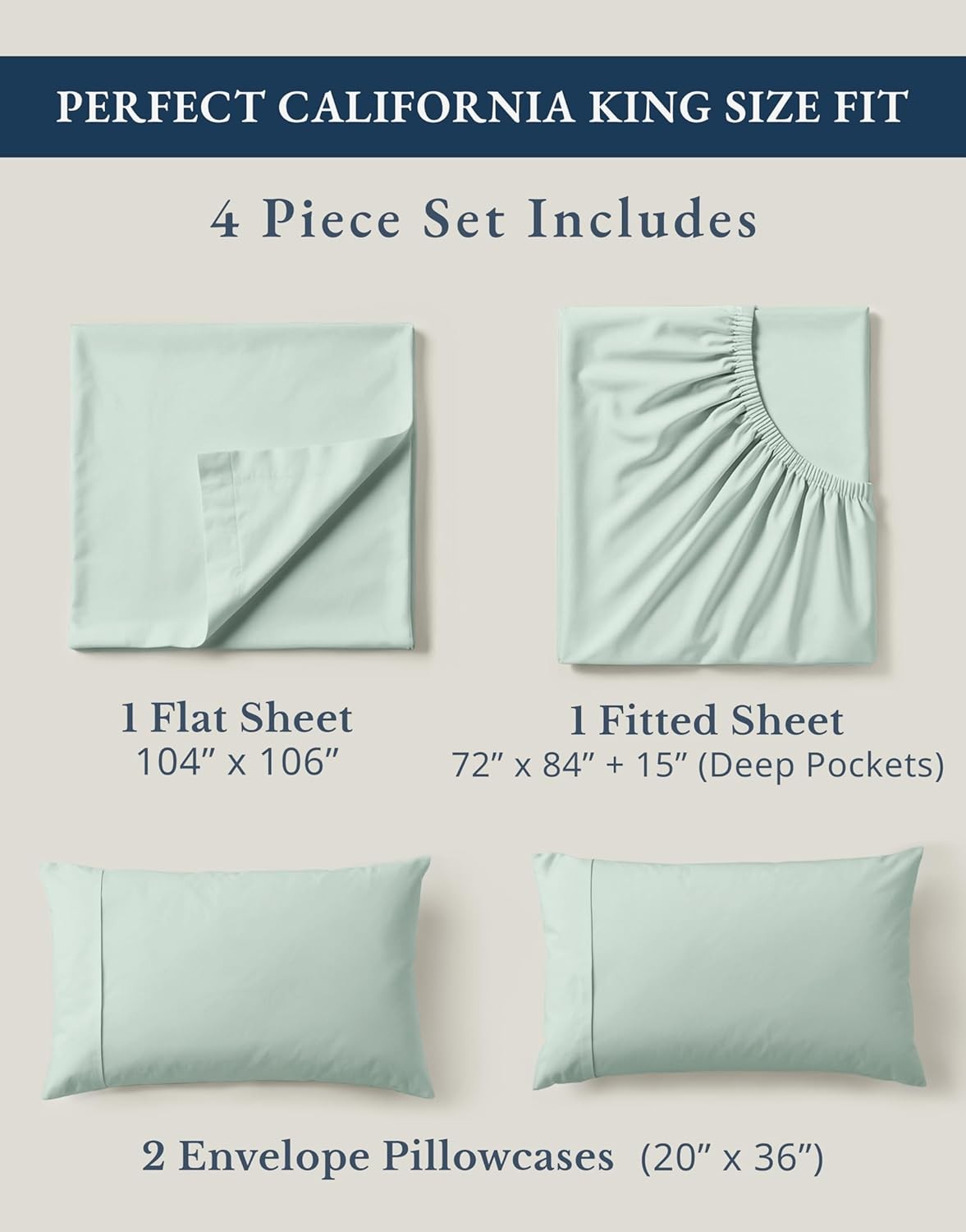 100% Organic Cotton California King Bedding Set