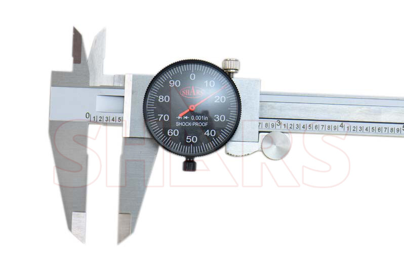 8" DIAL CALIPER SHOCK PROOF .001" STAINLESS 4WAY BLACK FACE Inspection Report P}