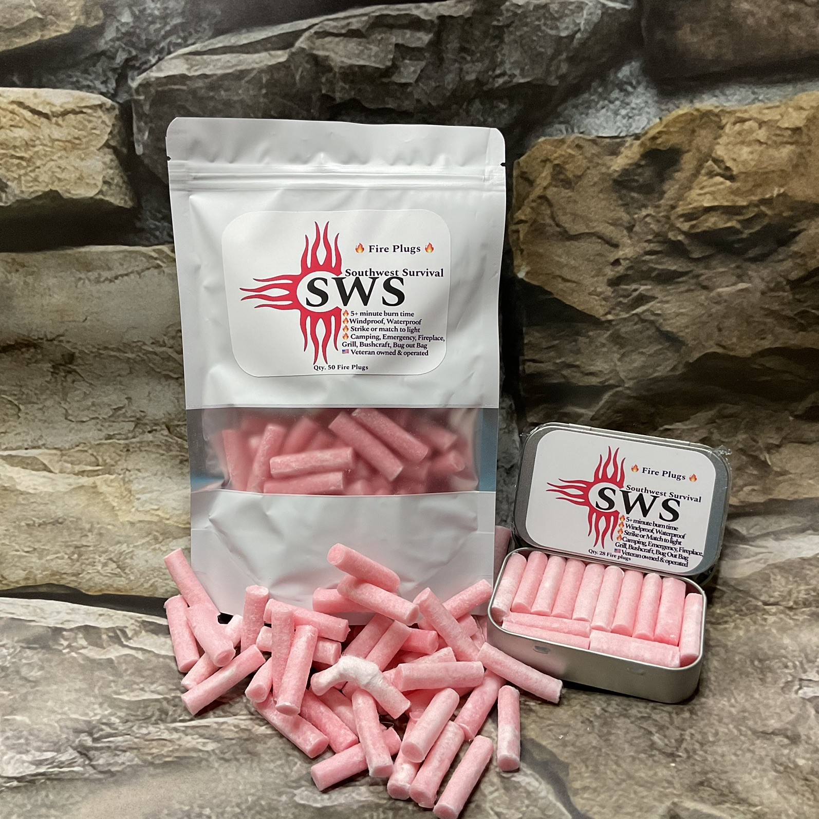 100 pack-Southwest Survival Fire Plugs, Bushcraft, Camping, Fireplace, Veteran