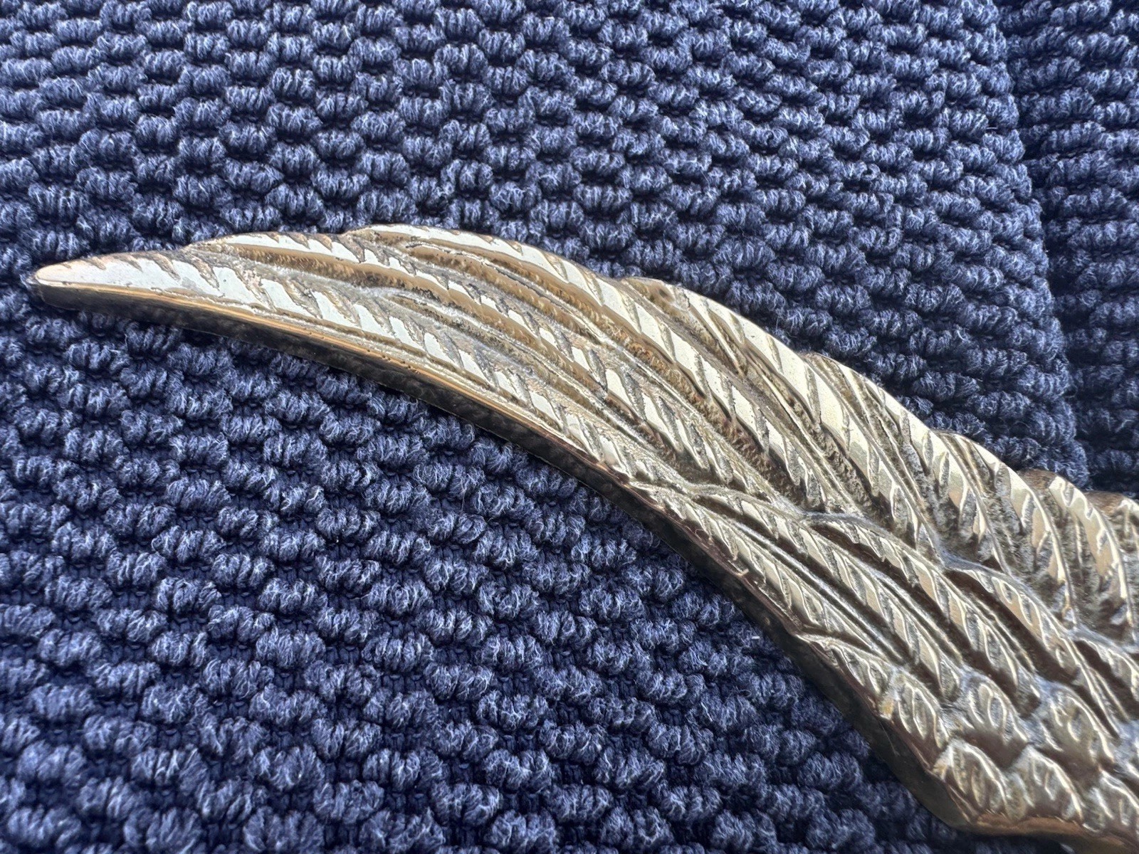 Vintage Solid Brass Eagle Five Hook Key Holder Wall Plaque Mount