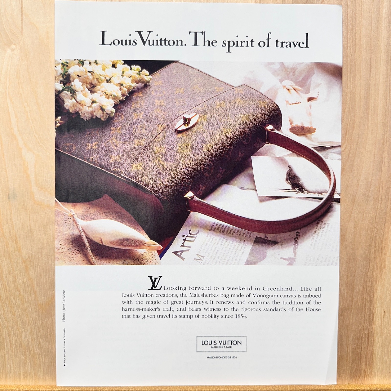 1996 Louis Vuitton Malesherbes Bag Monogram Vintage Print Ad Fashion Advert Art