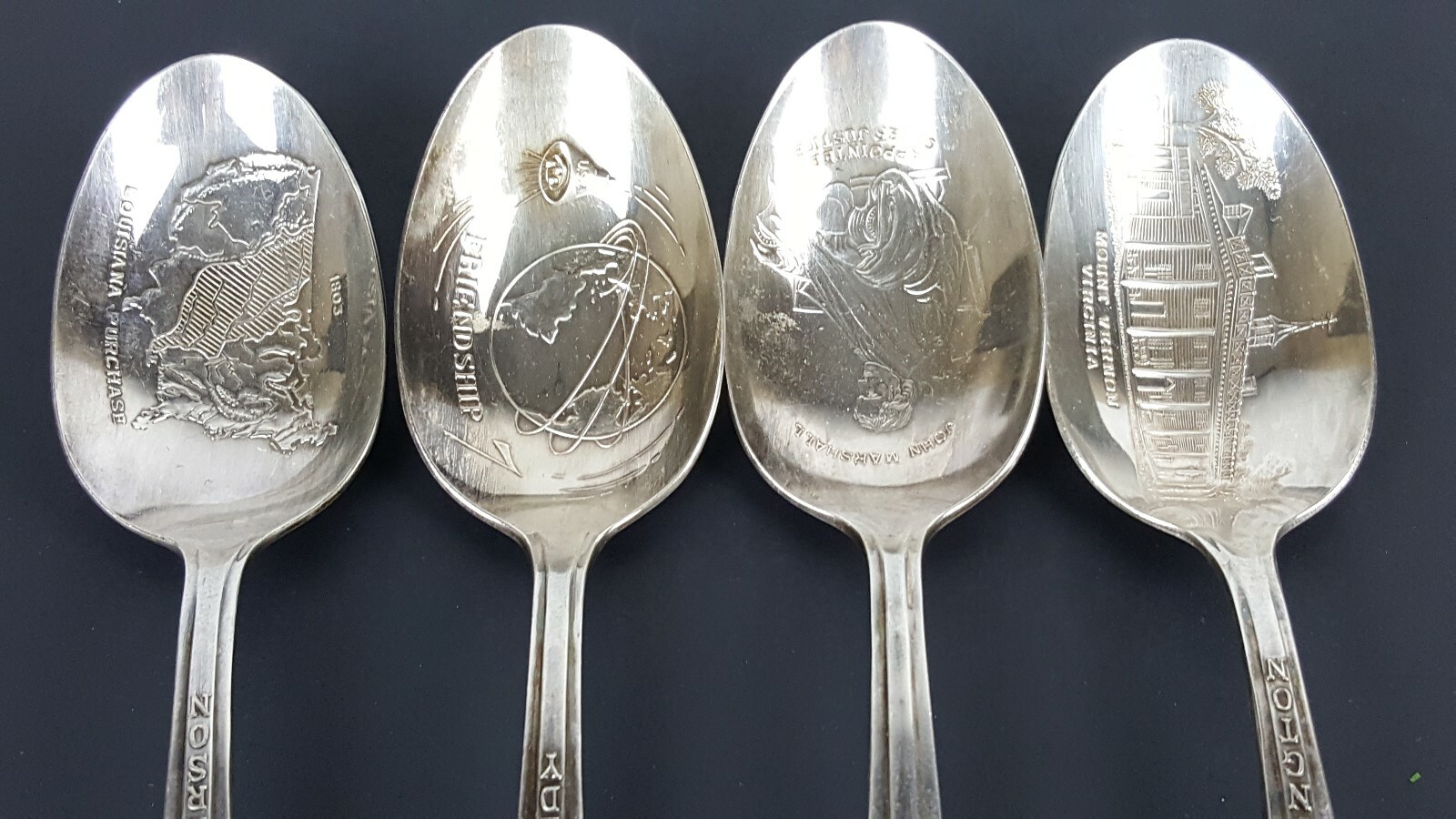 Lot of 4 Rogers manufacturing silver plated presidential spoons
