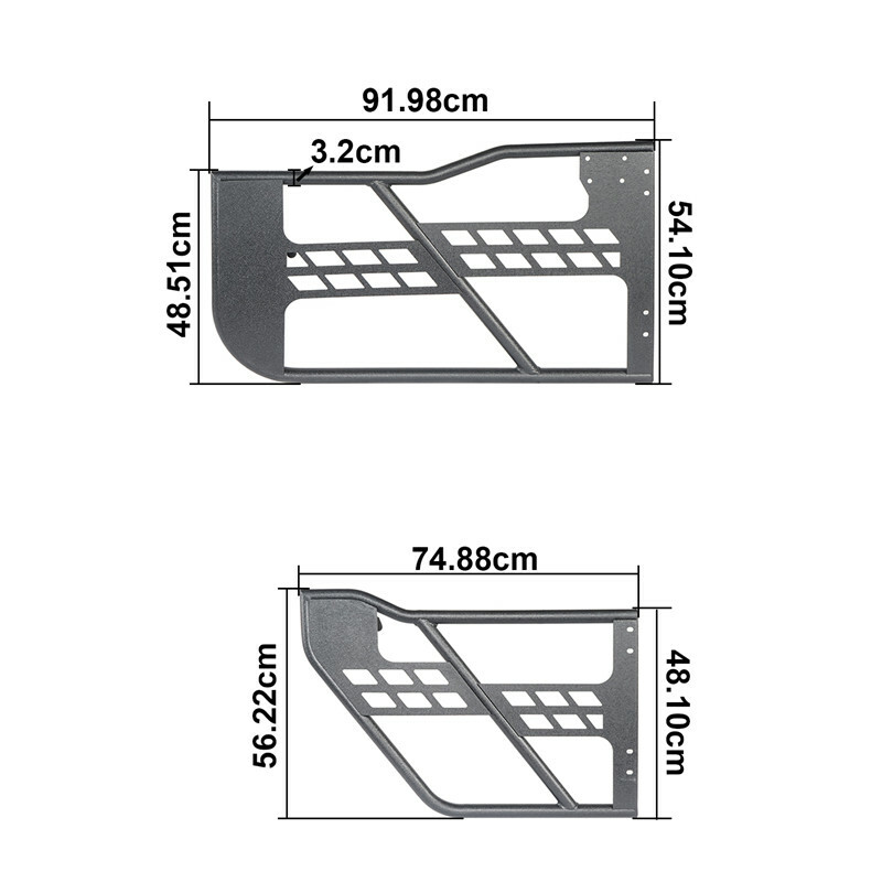 4Pcs Tubular Door Guards Tube Frames Fit Jeep Wrangler JL JT 2018-2025 4-Door