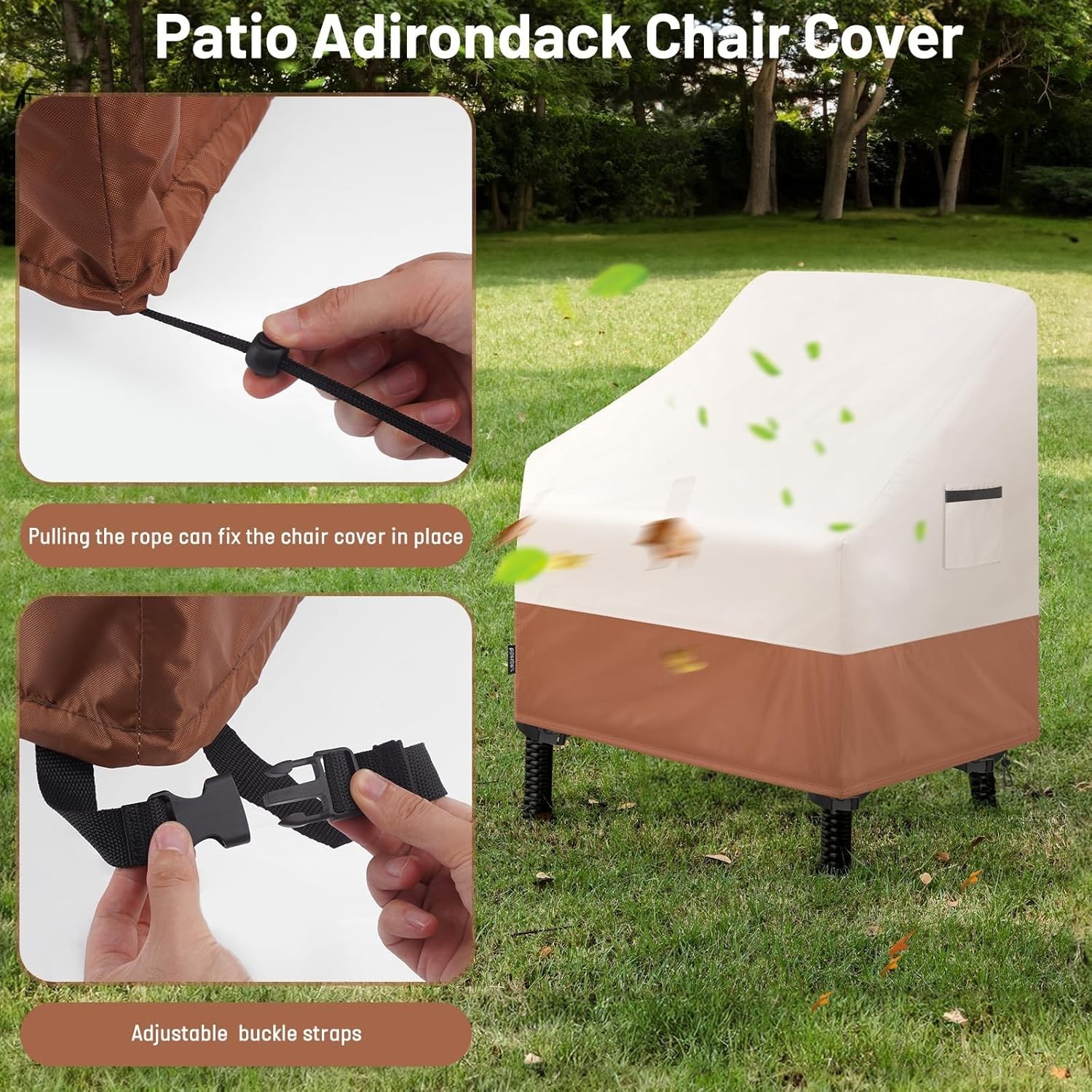 2 Pack Waterproof Patio Chair Covers with Air Vents for Swivel/ Rocking Chair