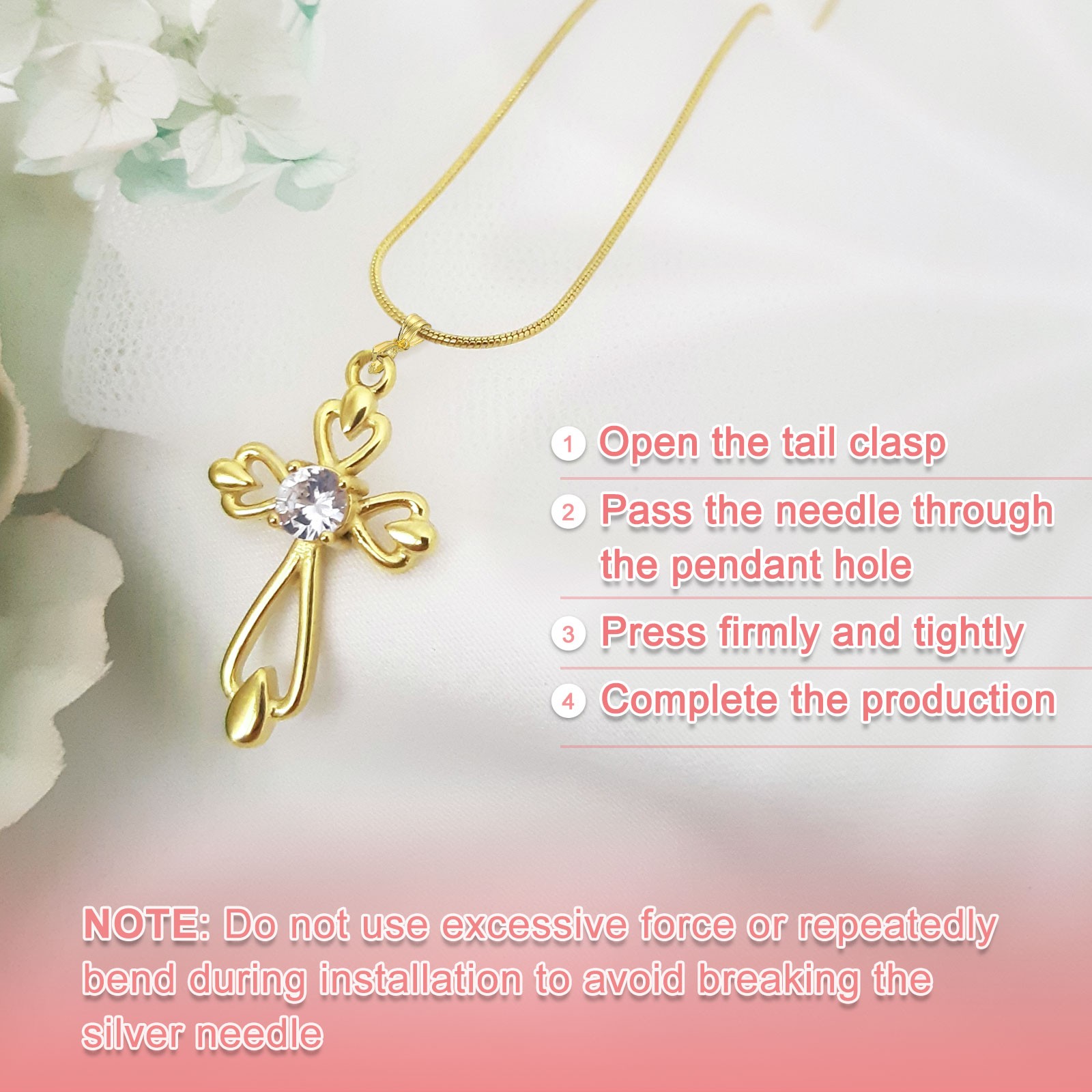 2Pcs 925 Sterling Silver Pinch Bail 11mm Bail Clasp Connector Gold