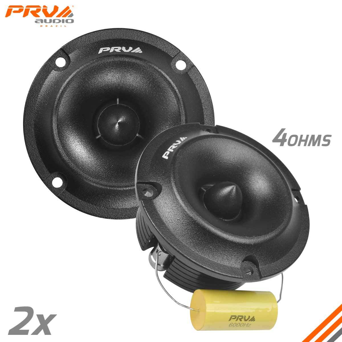 2x PRV 240W Shallow Super Tweeter Neodymium TW400Ti-Nd-4 SLIM 4 Ohm 3" Rounded