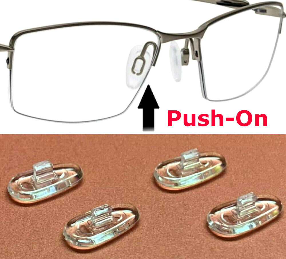 😎 2 Pair:14mm Push-On Snap-In Nose Pads for EyeGlasses Sunglasses Nike Flexon
