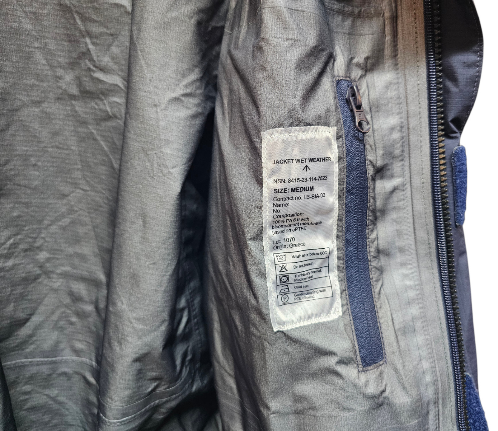 Grade 1 Royal Navy Siamidis Gore-Tex Foul Weather Waterproof Ripstop Jacket