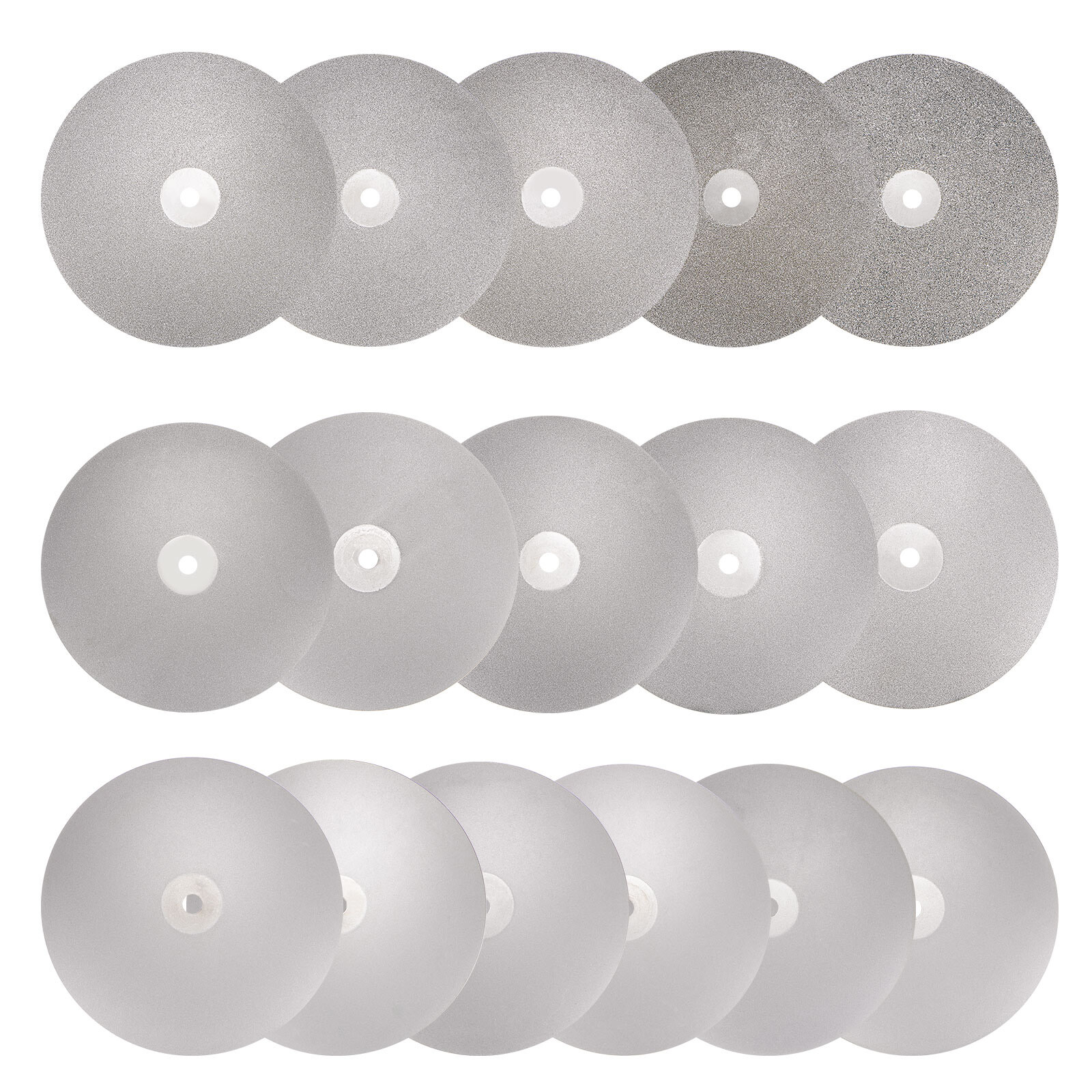 Diamond Flat Lap Disc Set 6" x 1/2" Arbor 50-3000 Grit 16 Sizes Grinding Wheel