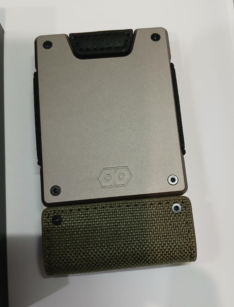 Proof wallet THE OPERATOR Ballistic Nylon & black grain leather- Satin gunmetal