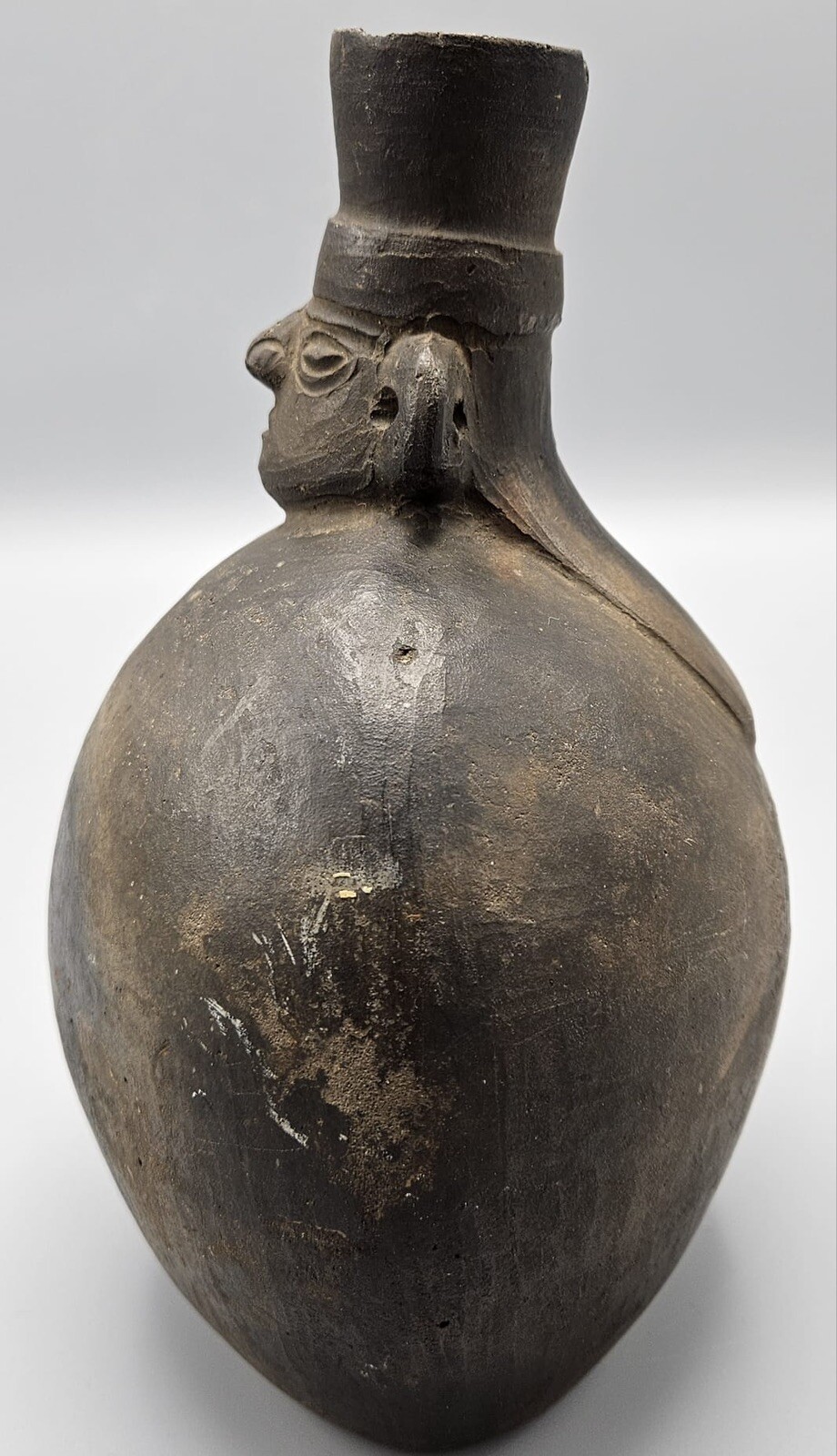 Pre Columbian Chimu Blackware Human Effigy vessel pottery