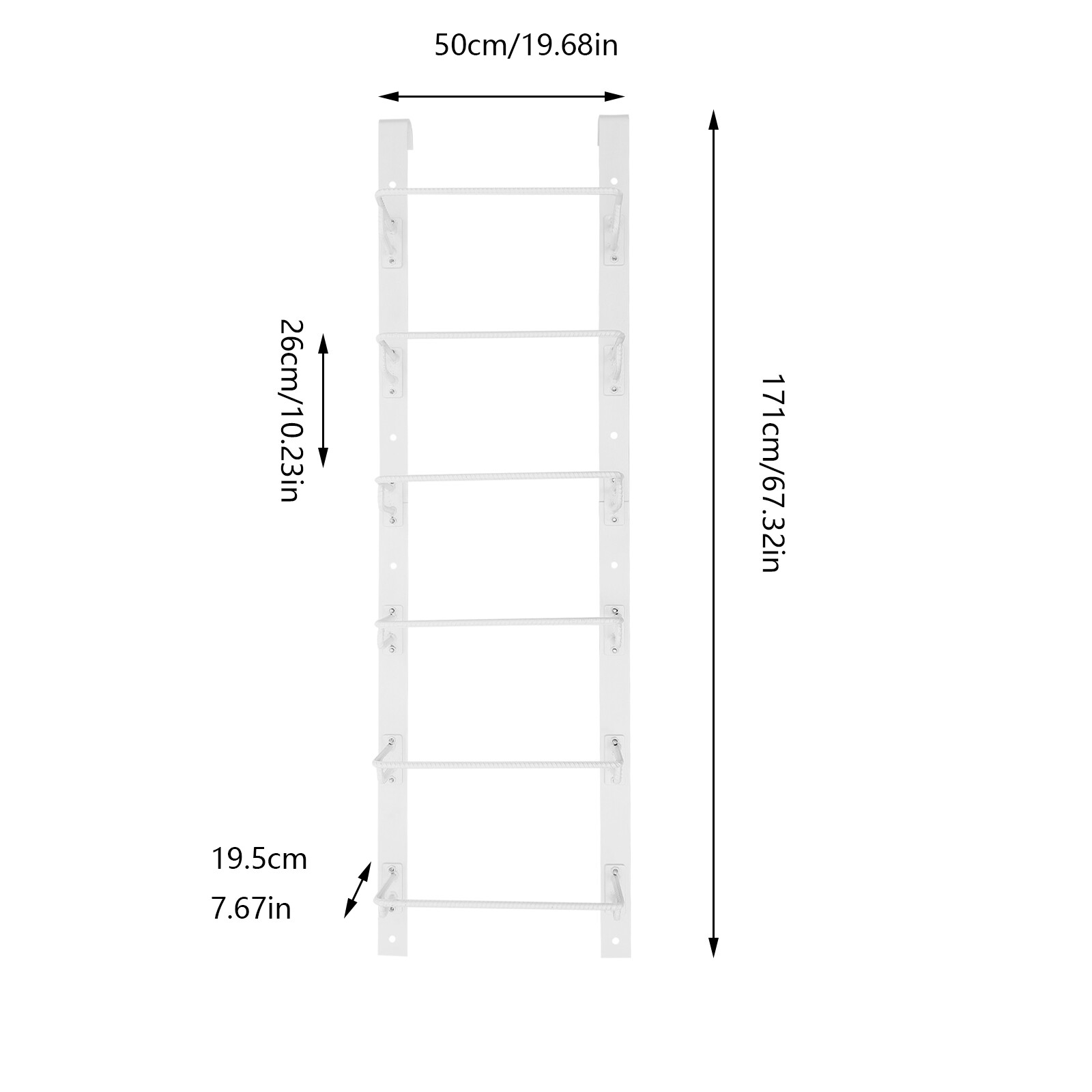 6-Steps Heavy-Duty Steel Window Well Ladder Egress Ladder Window Well Ladder