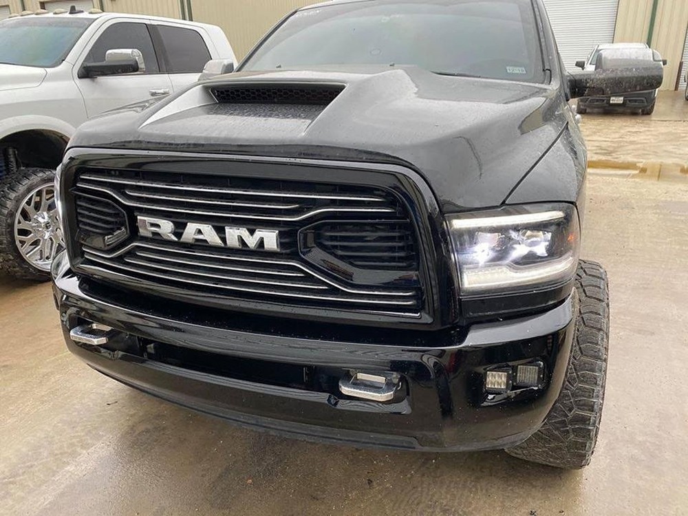 Front Grille For 2010-2018 Dodge Ram 2500 3500 Grill Mesh Gloss Black W/Letters