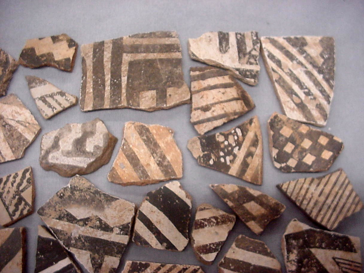 35 Black On White Anasazi Native American Pottery Shards