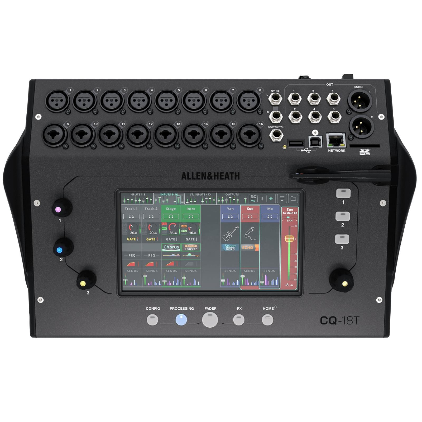 Allen & Heath CQ-18T Ultra-Compact 18in/8out Digital Mixer w Touchscreen & Bl...