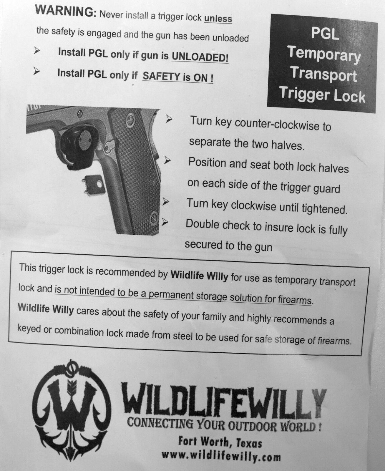 Bulk Lot 50 Wildlife Willy Economy GUN Trigger Locks Gun Store Pawn Shop SAFETY