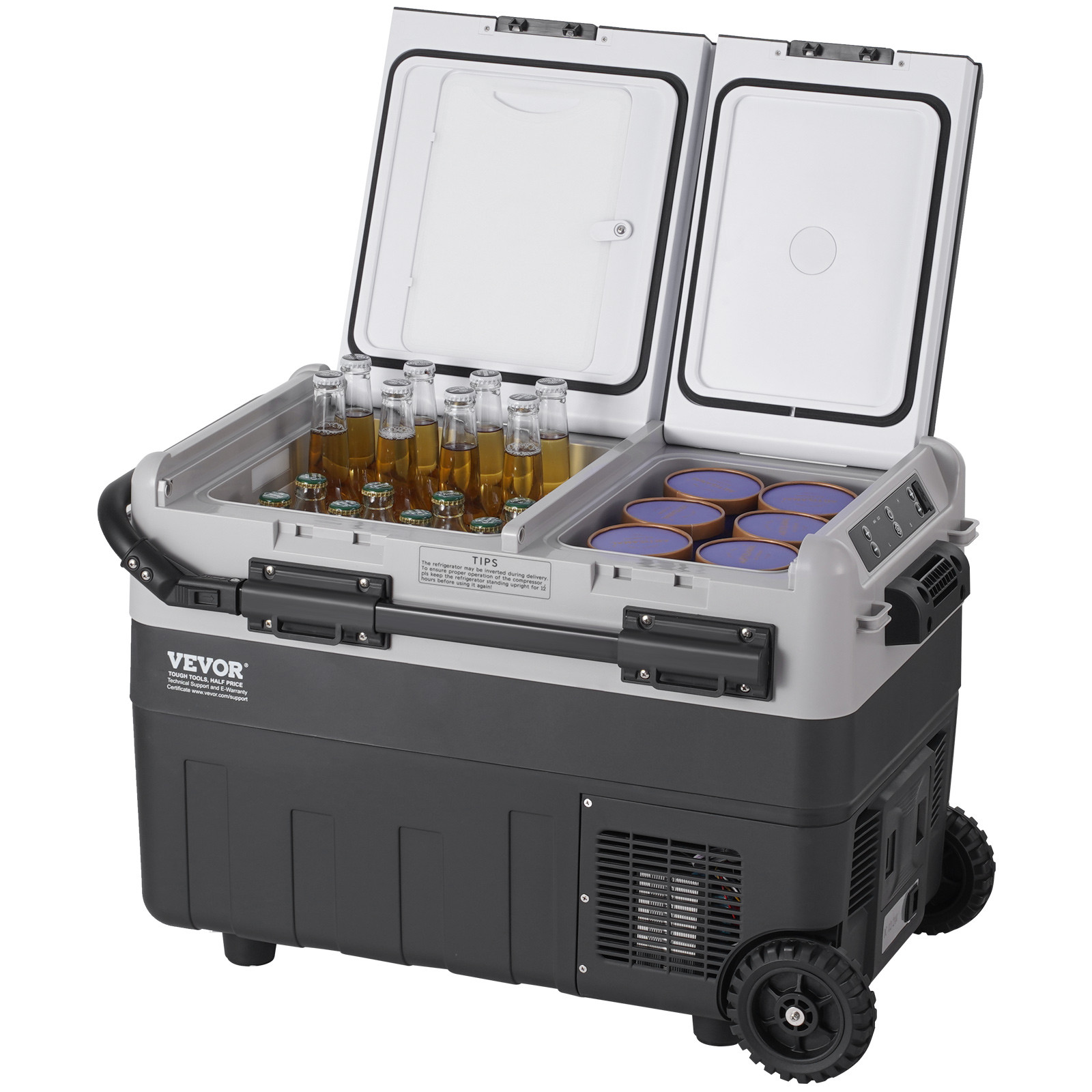 VEVOR Portable Car Refrigerator Freezer Compressor 50 L Dual Zone for Home Car