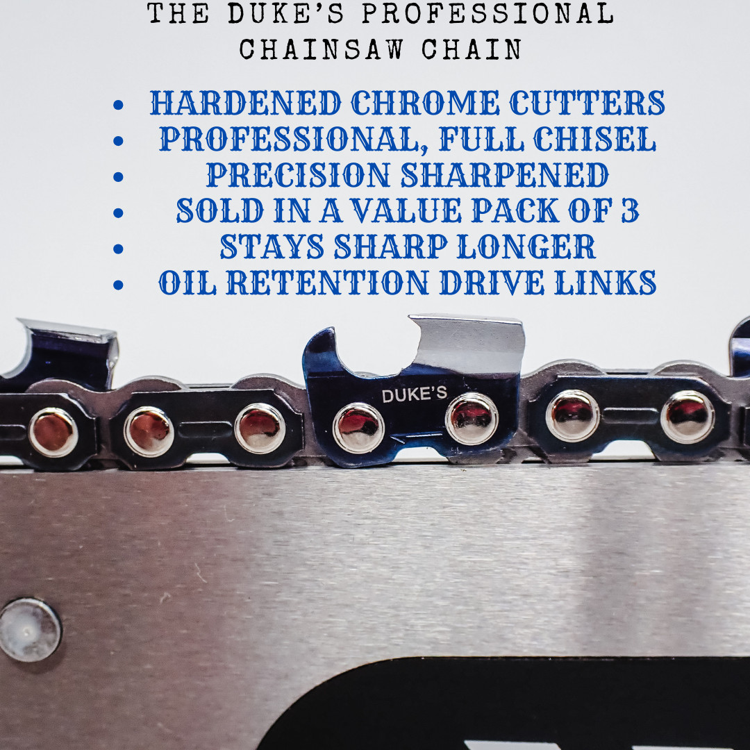 THE DUKE'S PROFESSIONAL HARD CHROME 3-PACK FULL-CHISEL CHAINSAW CHAIN