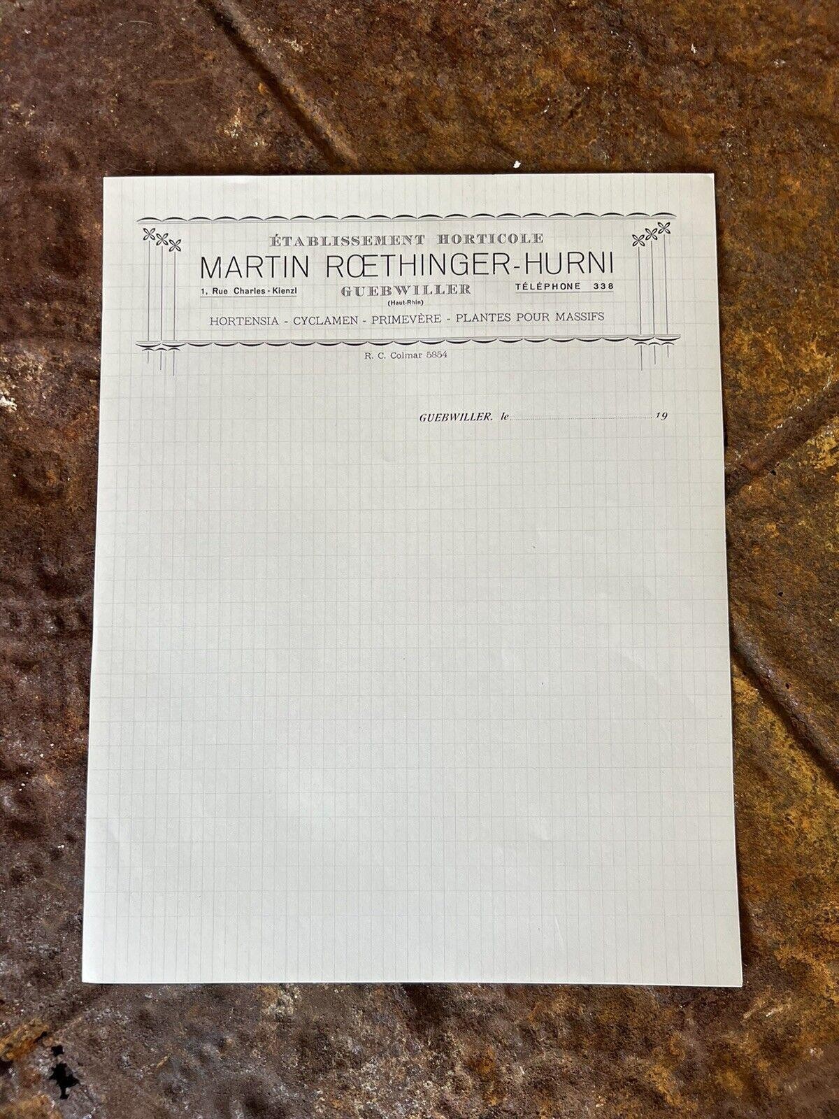 ATQ VTG French Invoice Letterhead (Lot of 10) Unused Stationary Ephemera Flower