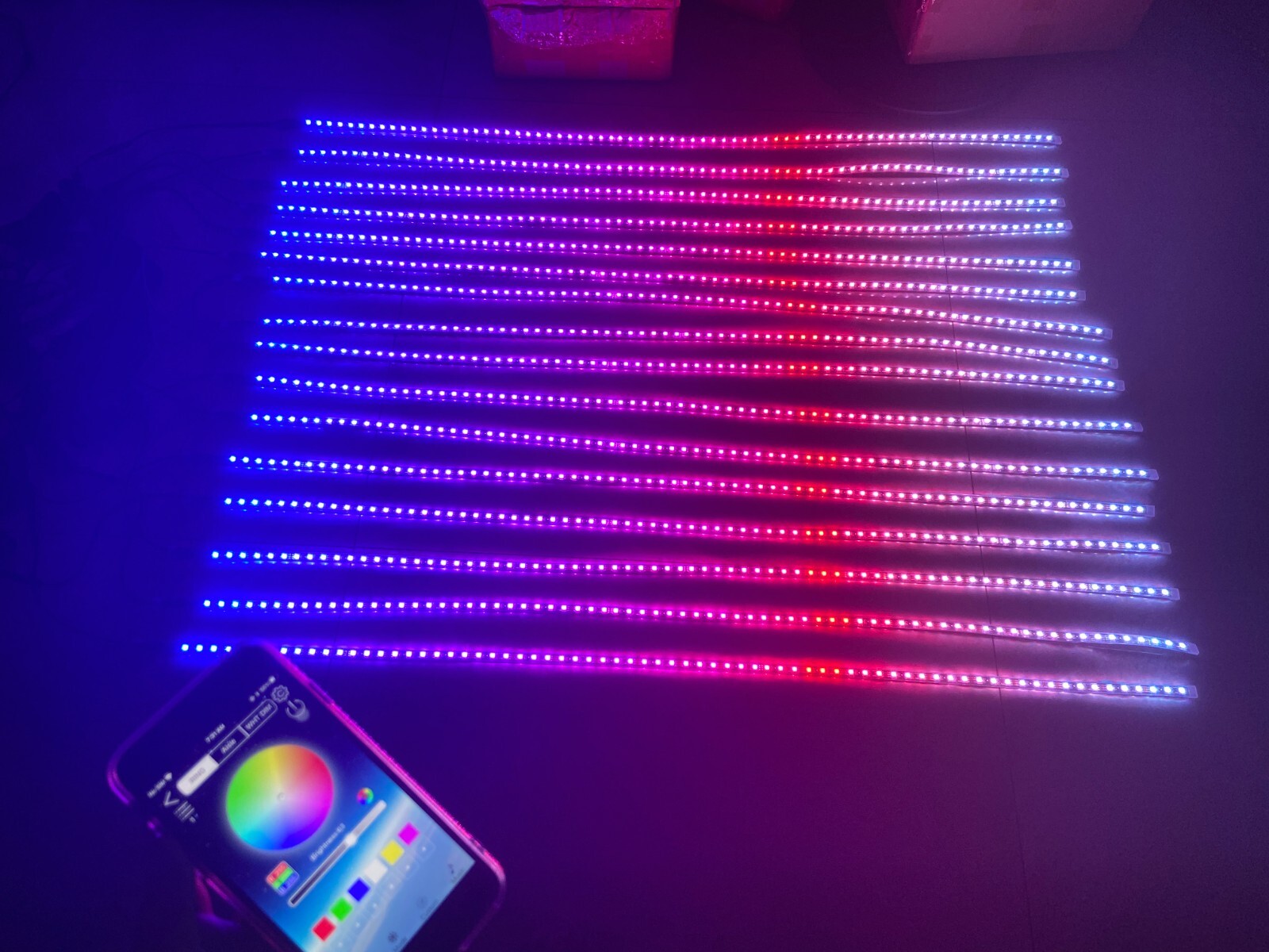 4FT 48" x16PCS APP+Remote CHASING Flow LED IP68 Polaris Slingshot Strips Lights