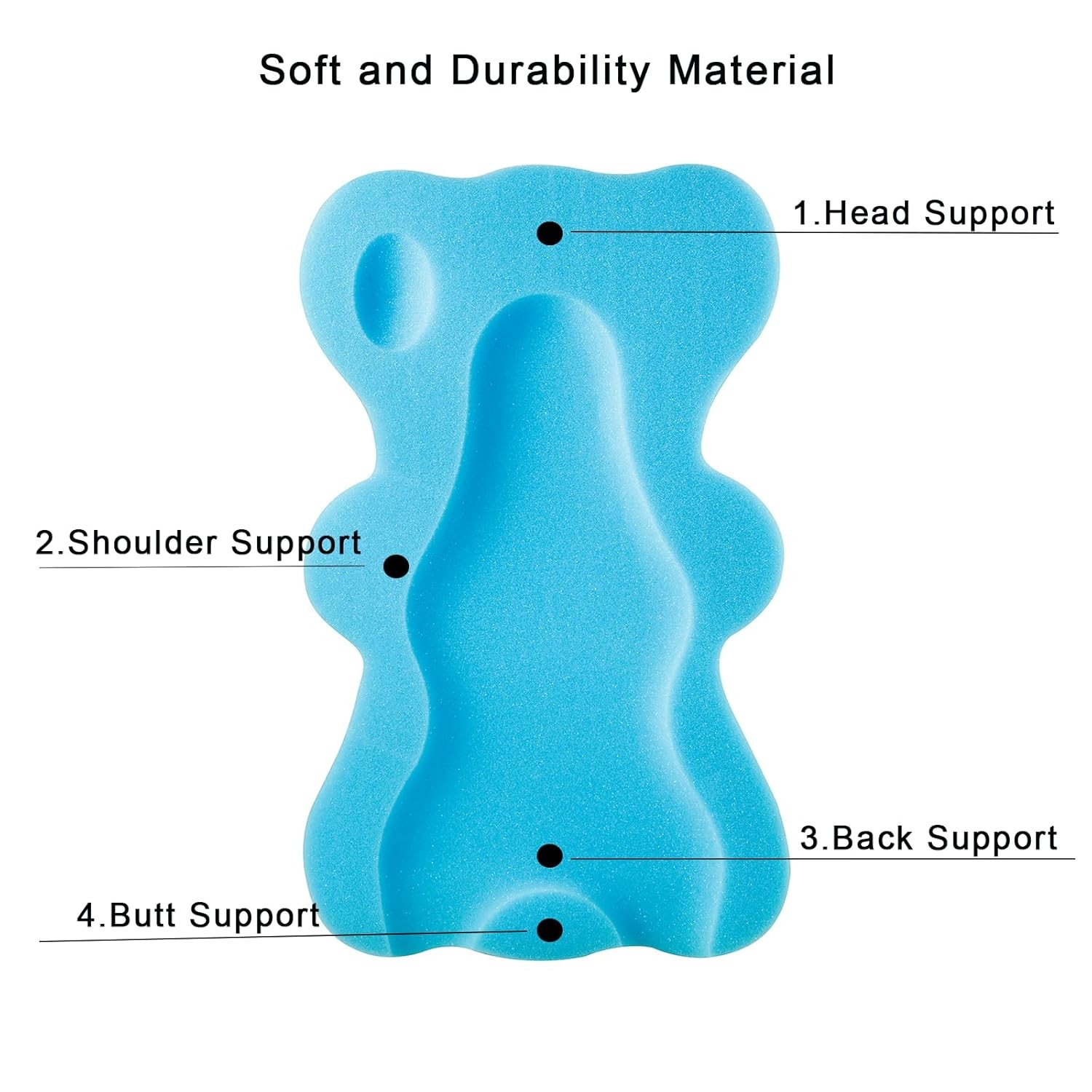 PandaEar Baby Bath Sponge Infant Soft Sponge Mat, Baby Bath Mat Newborn Odor Fre