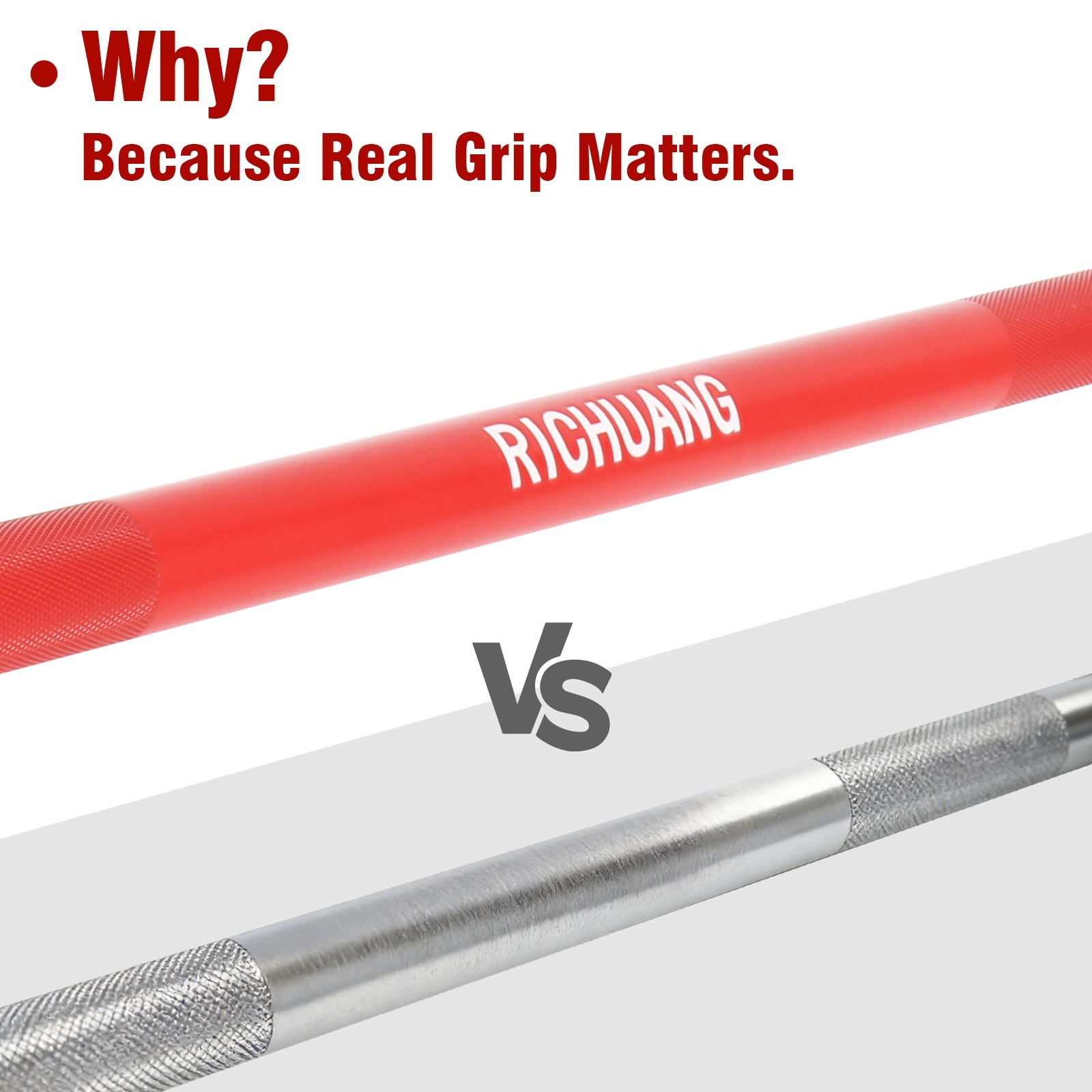 RICHUANG 5FT Olympic Barbell 28mm 2" Weight Bar 500LB Capacity A3 Steel for Gym