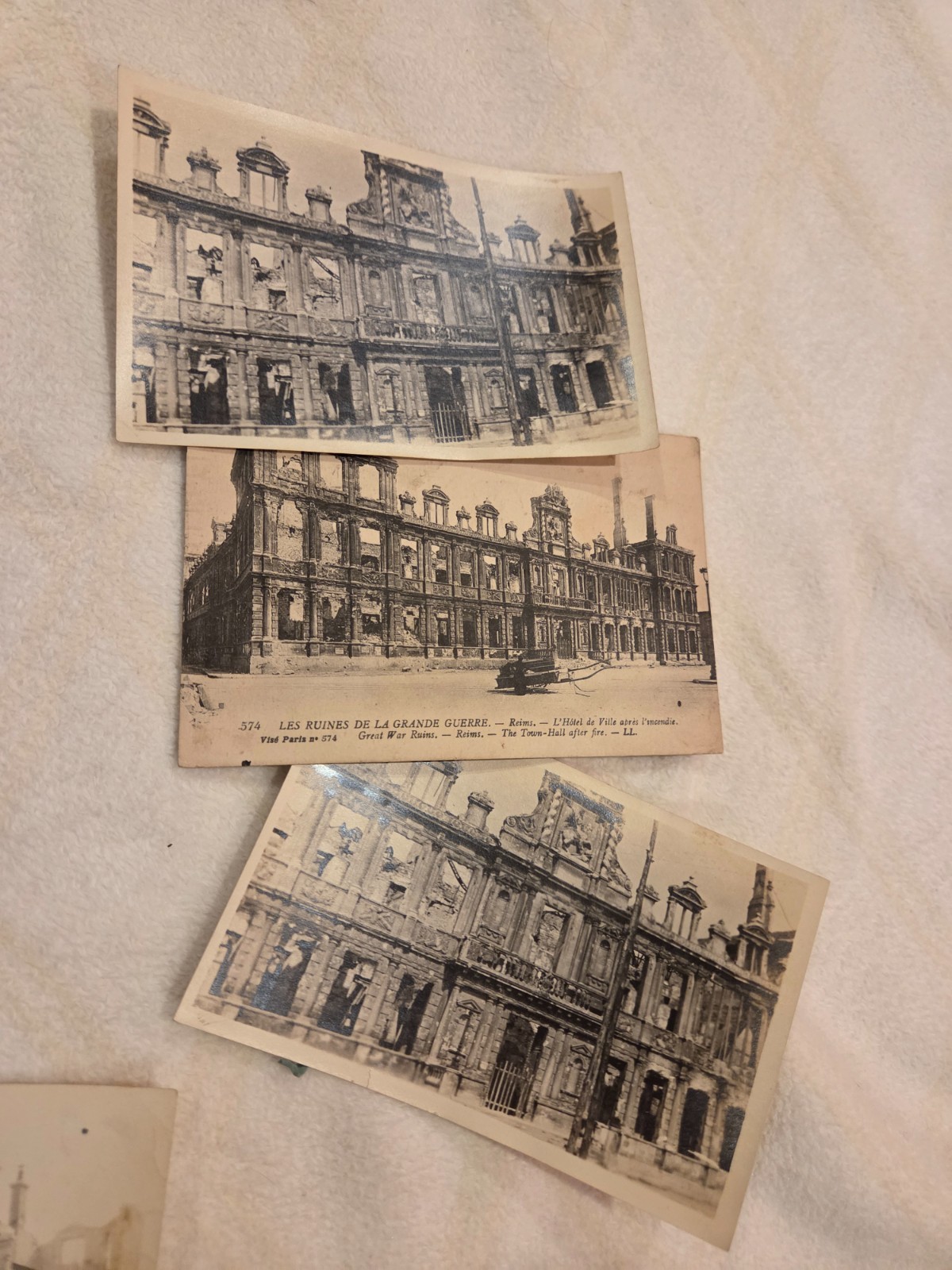 WWI Orig.PHOTOS Vintage RPPC Post Card LOT OLD 1910s German Ruins