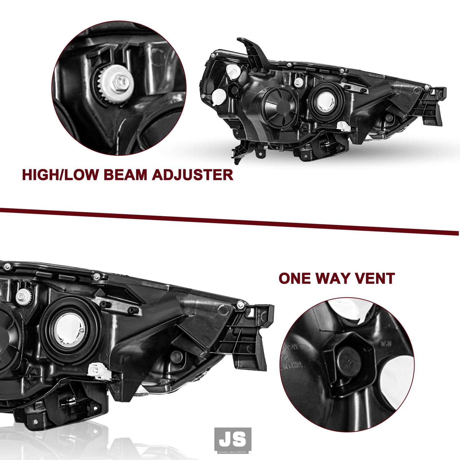 Headlight for 2014-2020 Toyota 4Runner Left and Right Side Headlamp Assembly