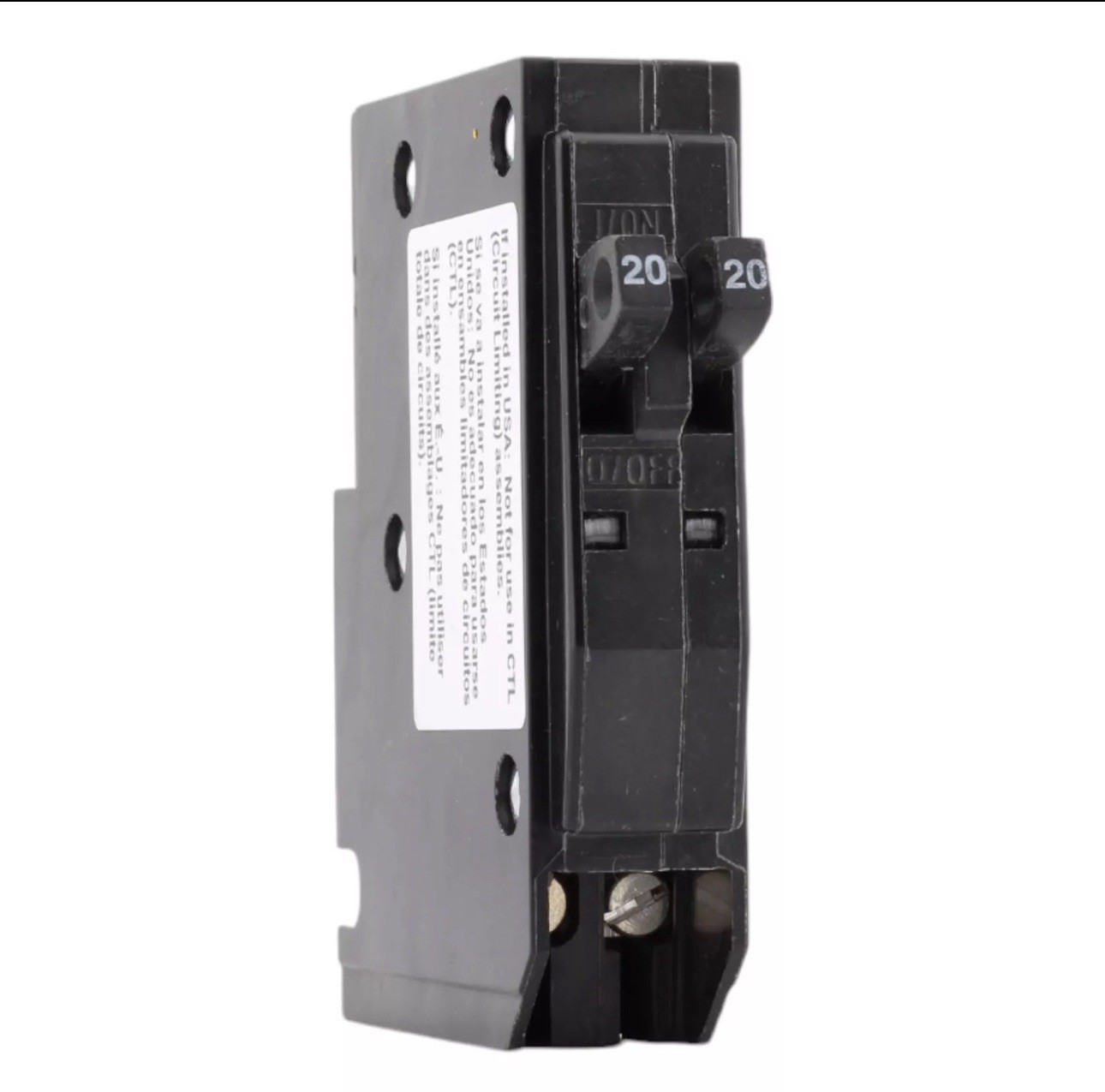 Square D QO2020C 2-20 Amp Single-Pole Tandem Circuit Breaker