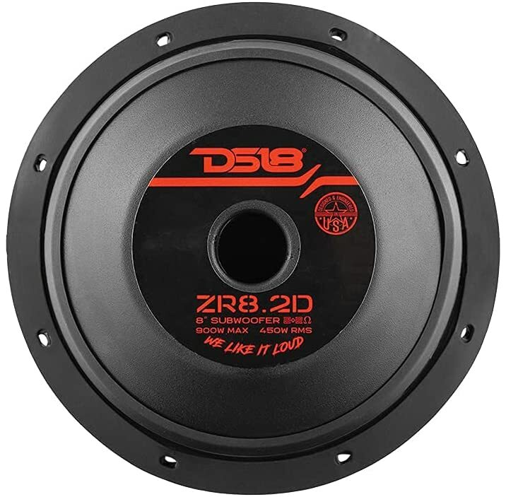 DS18 ZR8.2D 8" Car Subwoofer with 900 Watts Dvc 2-Ohm