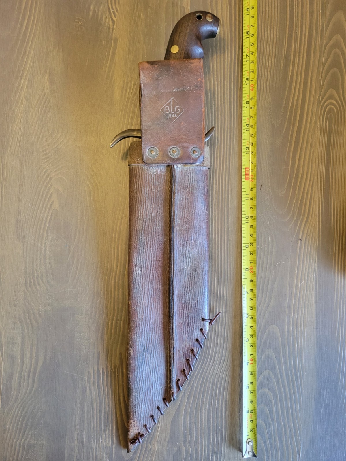 WWI Bolo/Bowie Knife Dated 1914 w/WWII Sheath Dated 1944