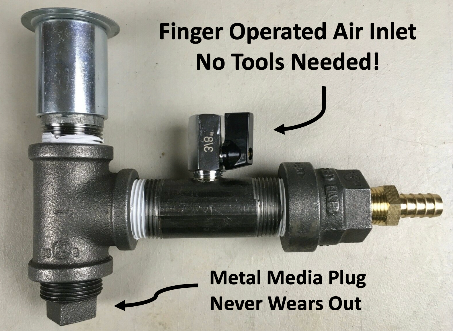 * IMPROVED * Suction Sand Blast Cabinet Metering Valve - Harbor Freight Upgrade
