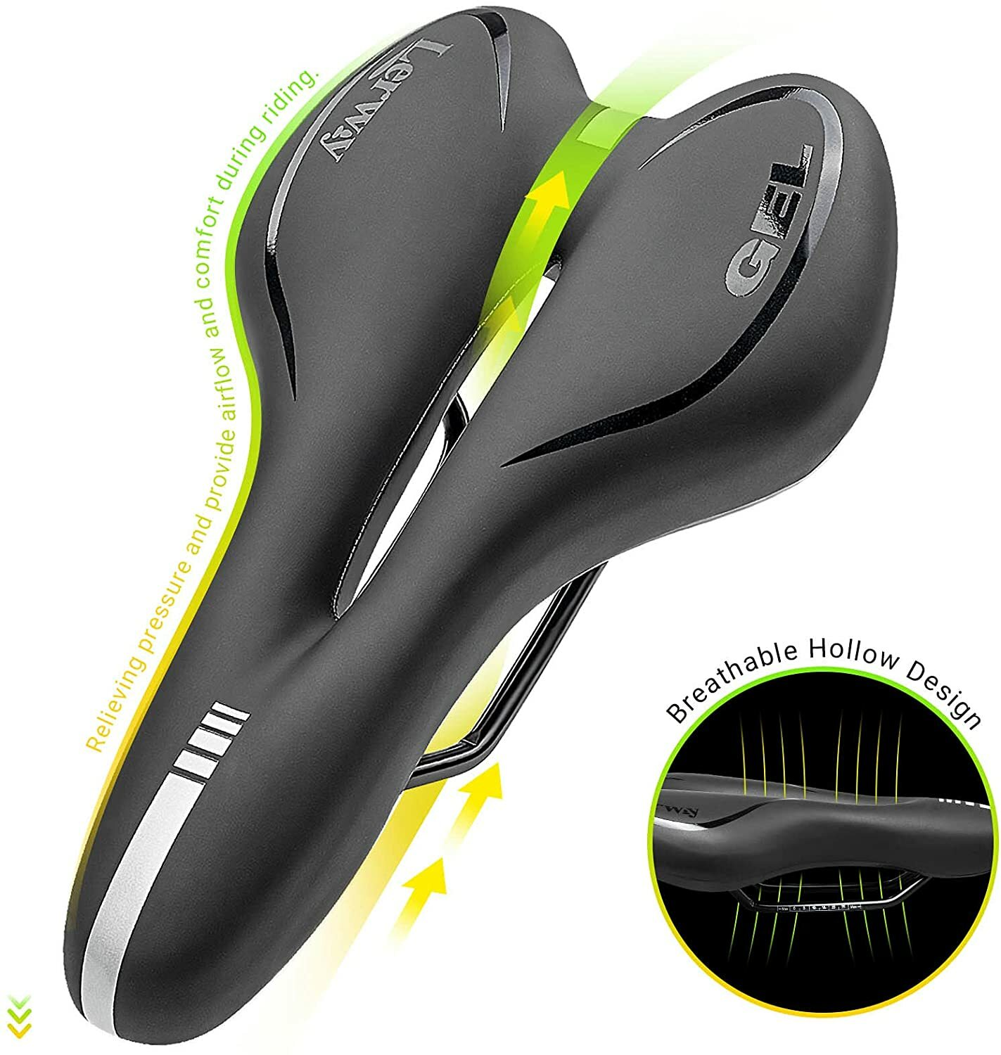 LERWAY Bike Seat Bicycle Saddle MTB Road Mountain Cycling Gel Comfort Rainproof