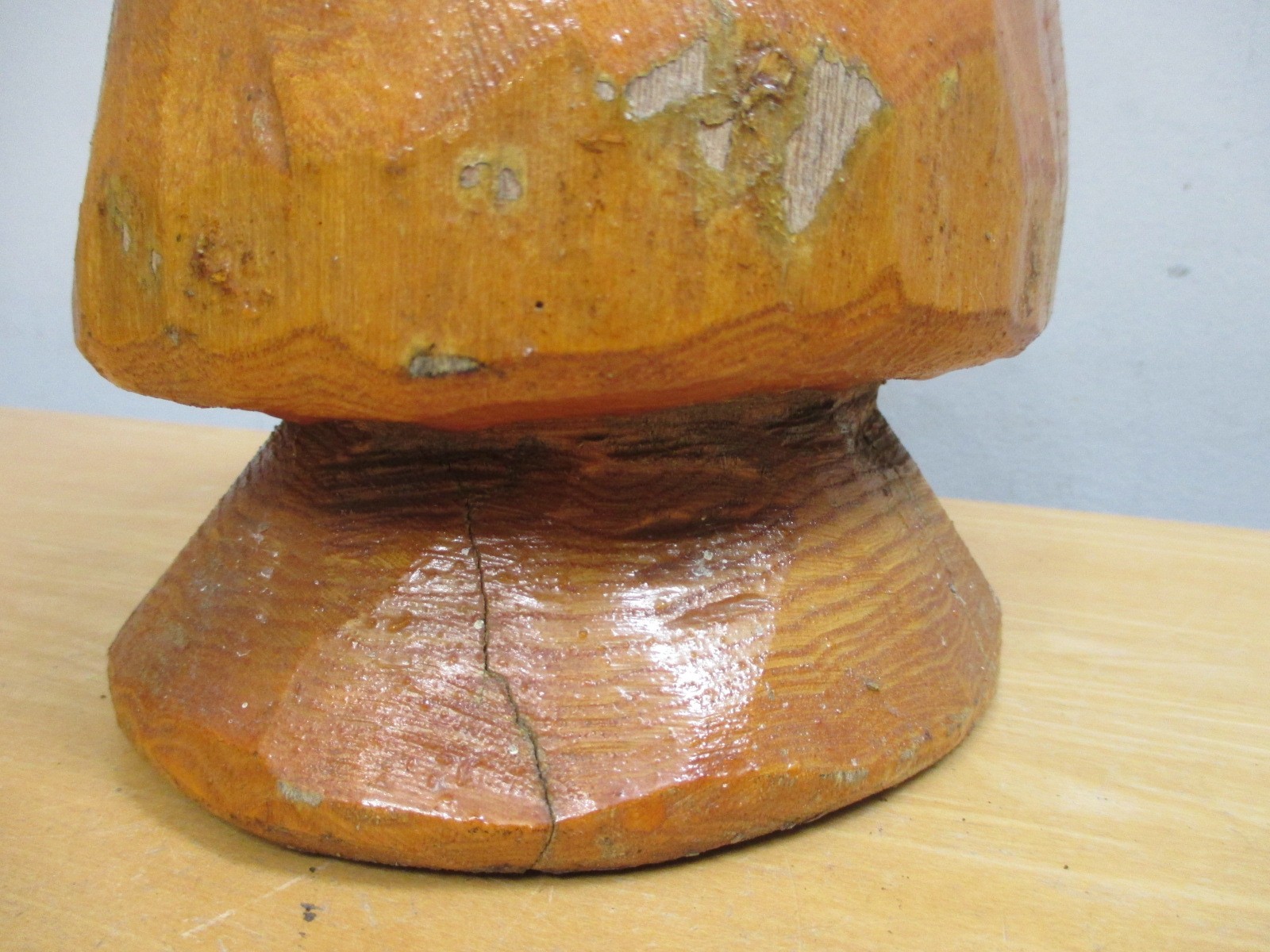 Hand Made 10.5” Wooden Hat Mold Form Shaper Mushroom