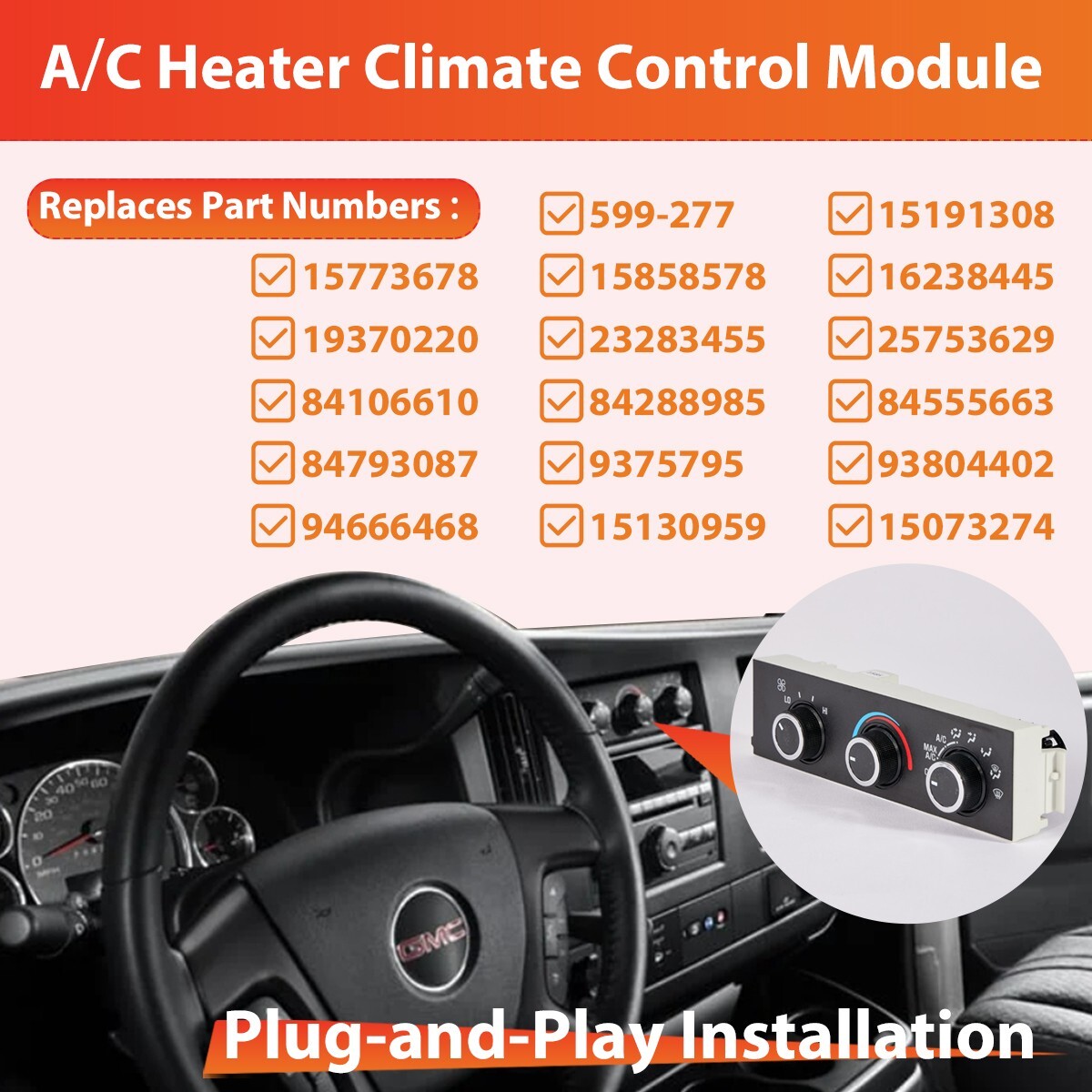 599-217 HVAC Climate Control Switch Unit for Chevy Express GMC Savana 1500 2500